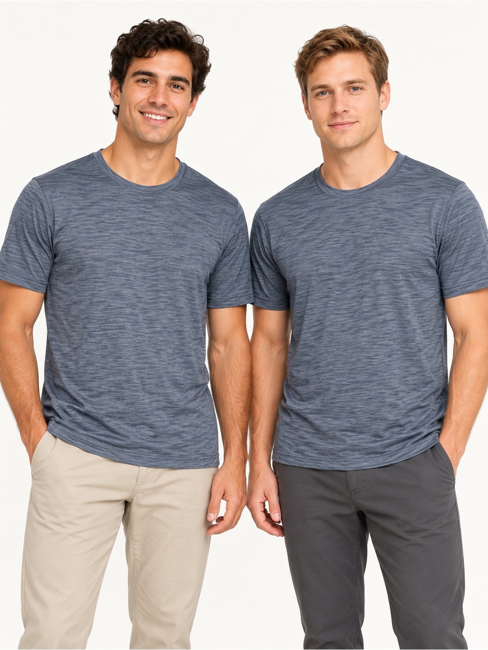 Athletic Works Men’s Small Blue Gray Crewneck T-Shirts 2-Pack